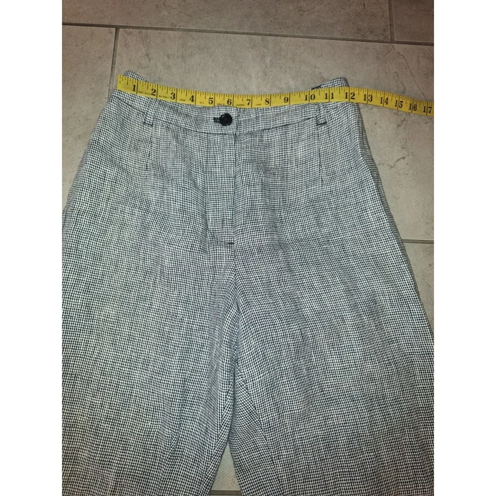 Reformation‎ linen black white cropped pants size 0